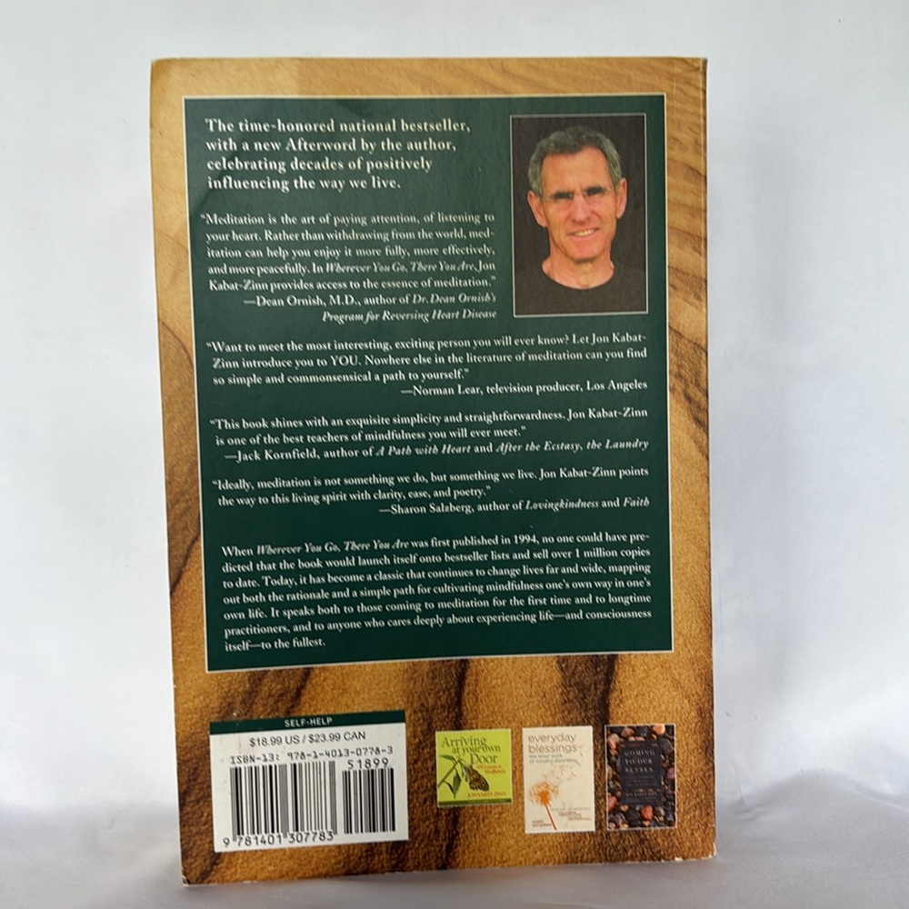 Pre -Owned Wherever You Go, There You Are Book Self-Help Book By Jon Kabat -Zinn - Picture 3 of 7